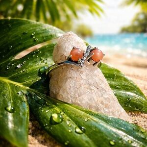 Peach Moonstone Ring